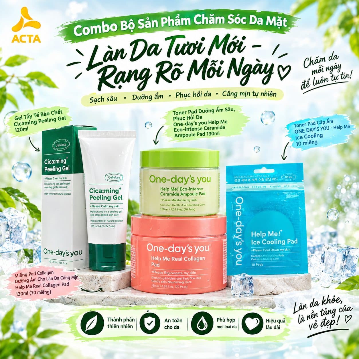 Bộ Sản Phẩm Chăm Sóc Da Mặt Làn Da Tươi Mới - Rạng Rỡ Mỗi Ngày - Hình 1