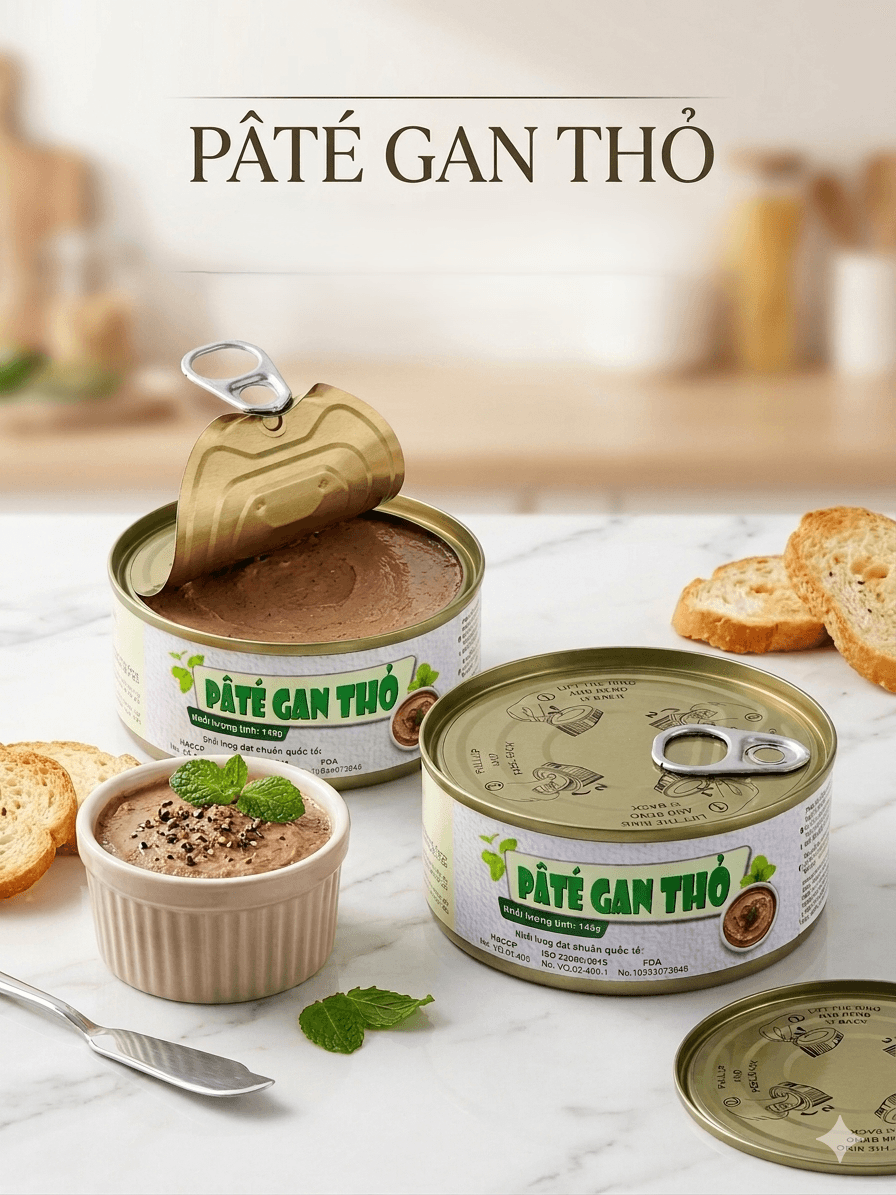 Pate Gan Thỏ 145g – 60% Gan Thỏ Cao Cấp – Béo Mịn, Thơm Nhẹ Vang Trắng - Hình 1