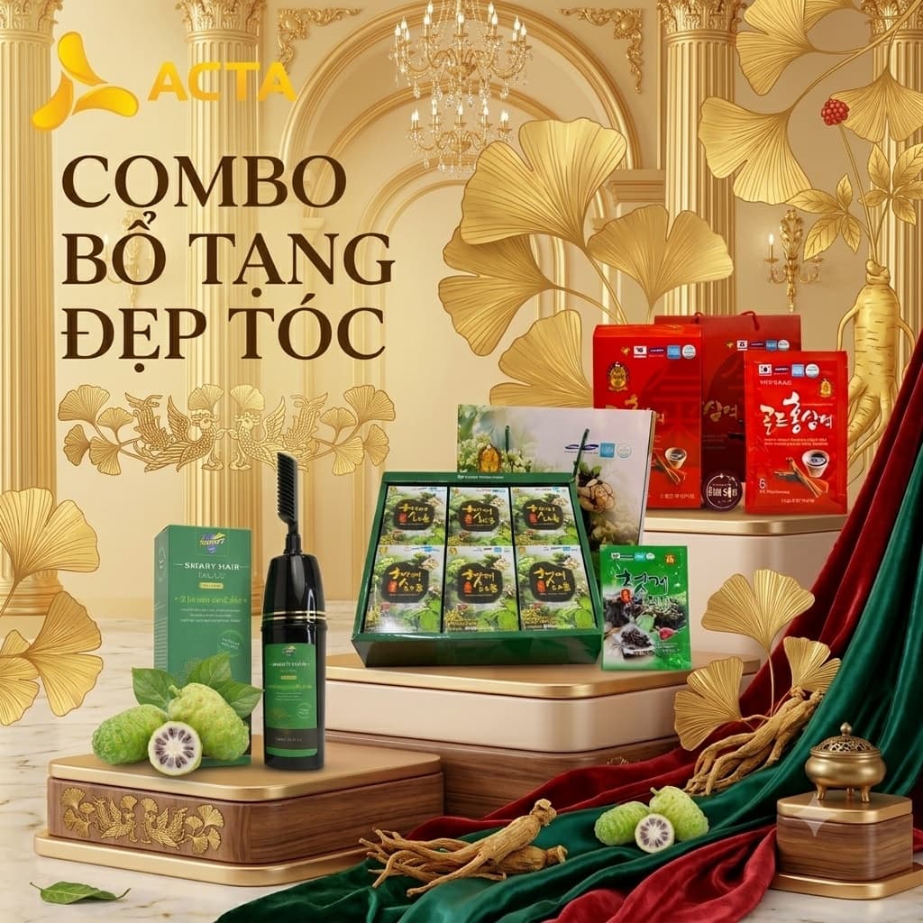 Combo Bổ Tạng Đẹp Tóc (Nước hồng sâm + Nước giải rượu + Dầu gội phủ bạc) - Hình 1