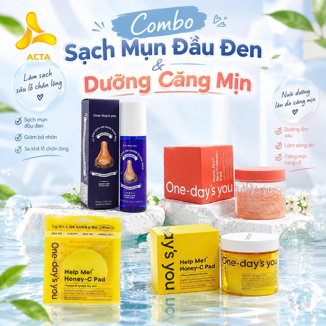 Combo Sạch Mụn Đầu Đen & Dưỡng Căng Mịn - Hình 1